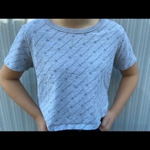 Champion Allover Script Grey Crop T-Shirt
